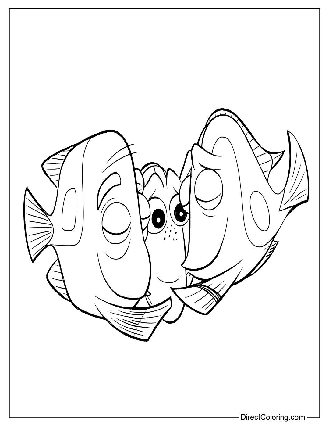 Dory Family Coloring Page Free